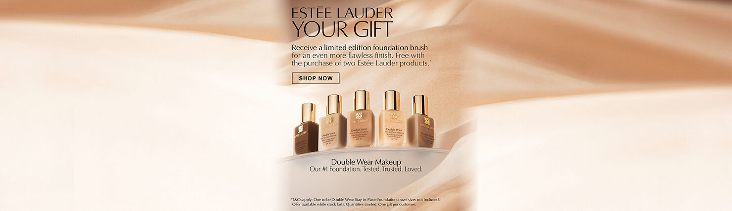Estee Lauder your gift, receive a limited edition foundation brush for an even more flawless finish. Free with the purchase of two Estee Lauder products.
