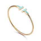 Tiffany T turquoise wire bracelet in 18k gold, medium, , hi-res