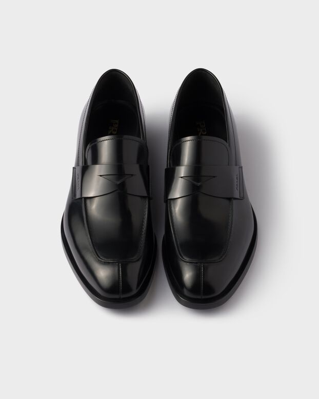 Brushed leather loafers, , hi-res