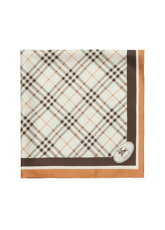 Check Knight Stamp Silk Scarf, , hi-res