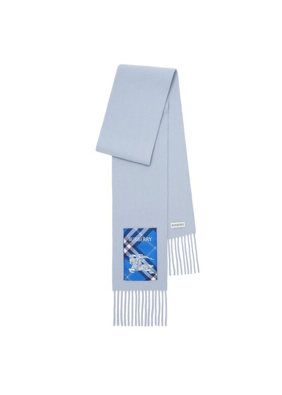 Narrow Check Label Cashmere Scarf, , hi-res