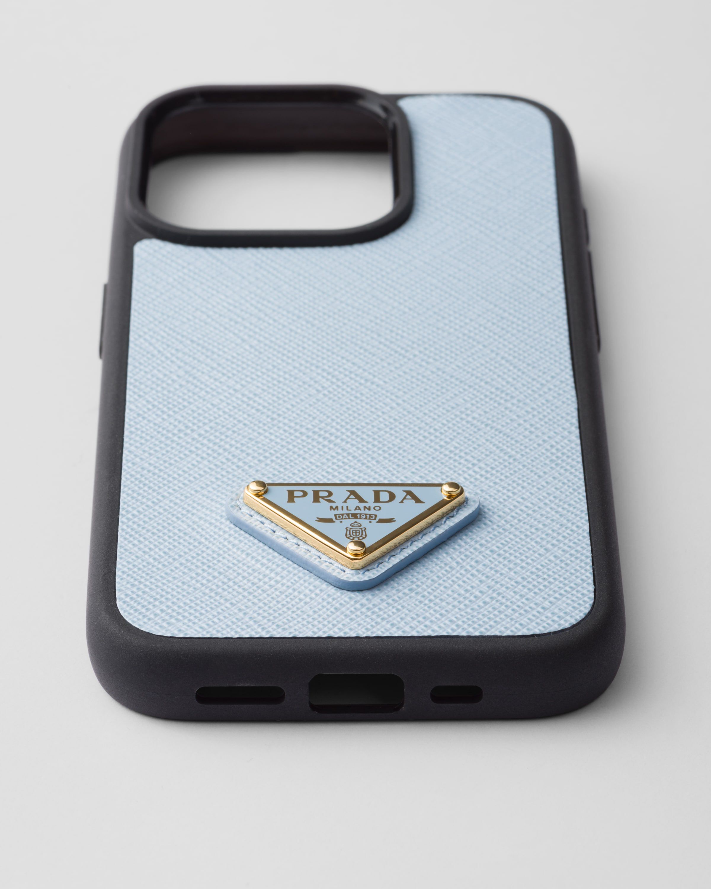 Saffiano leather cover for iPhone 15 Pro