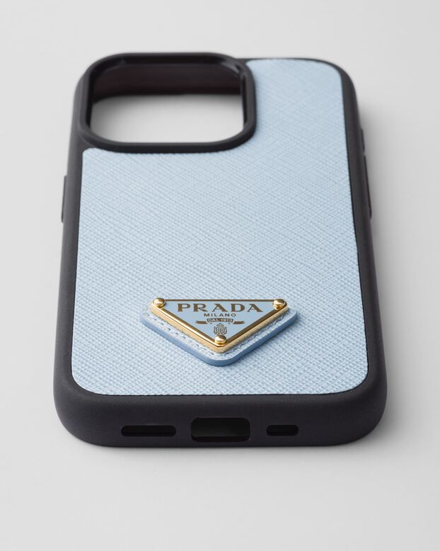 Saffiano leather cover for iPhone 15 Pro, , hi-res