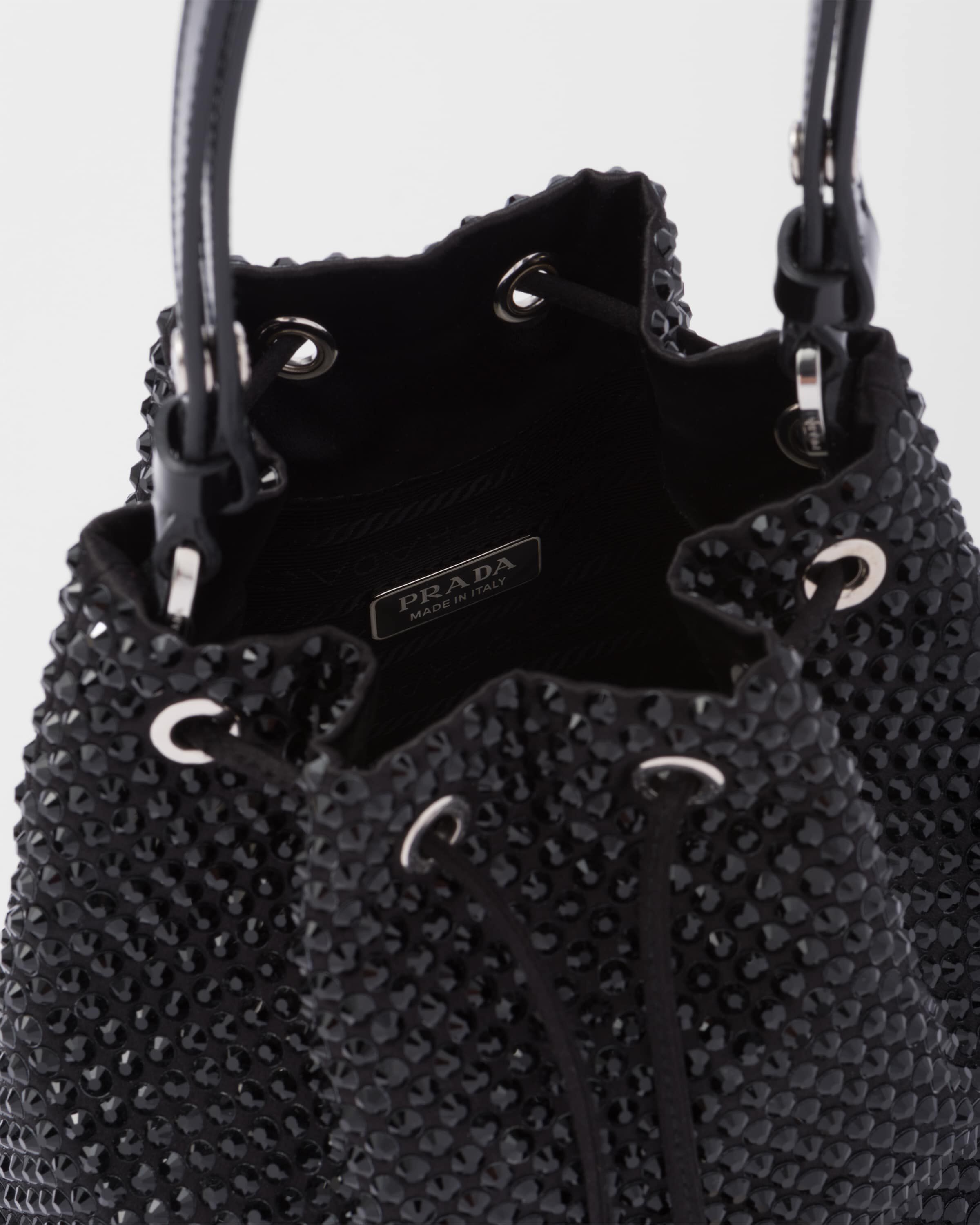 Prada studded bucket bag shop