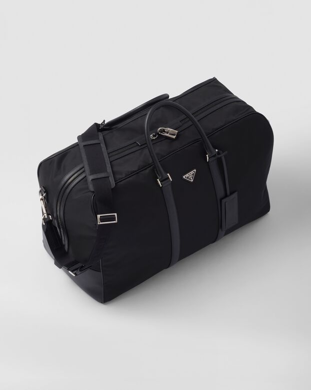 Re-Nylon and Saffiano leather duffle bag, , hi-res