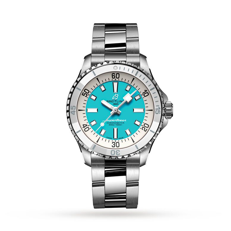 Superocean Automatic 36 Stainless Steel - Turquoise Watch, , hi-res