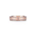 Tiffany T Narrow Pavé Diamond Ring in Rose Gold - Size 8
