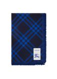 Wide Check Wool Silk Scarf, , hi-res