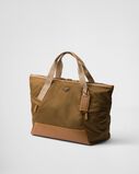 Re-Nylon and leather duffel bag, , hi-res