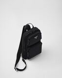 Re-Nylon and Saffiano leather backpack, , hi-res