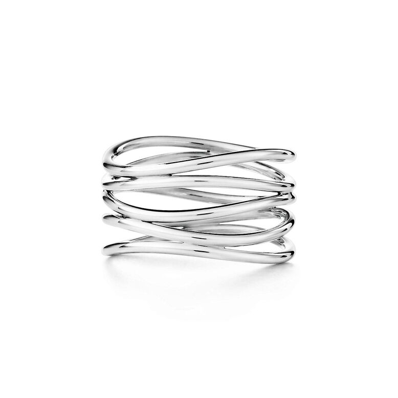 Elsa Peretti&reg; Wave five-row ring in sterling silver. - Size 5 1/2, , hi-res