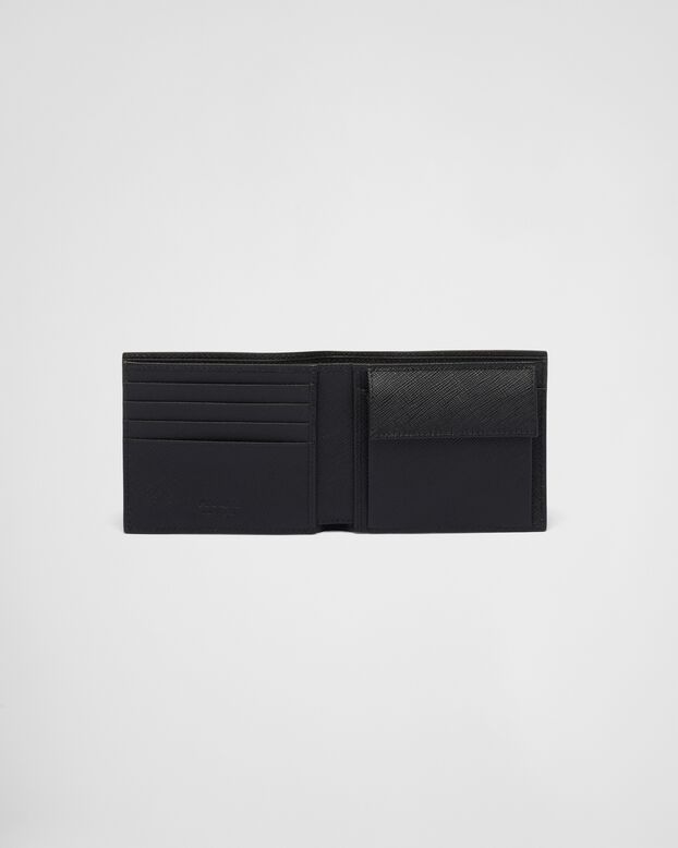 Saffiano leather wallet with coin purse, , hi-res