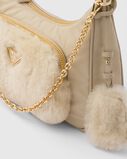 Re-Nylon and shearling mini-bag, , hi-res