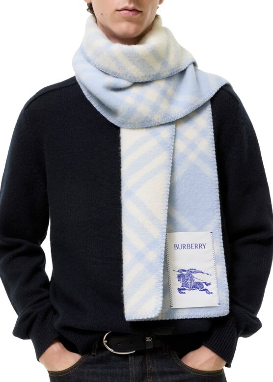 Check Wool Scarf, , hi-res