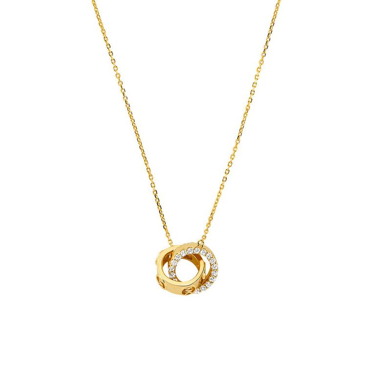 Premium Woman Necklace Gold White, , hi-res