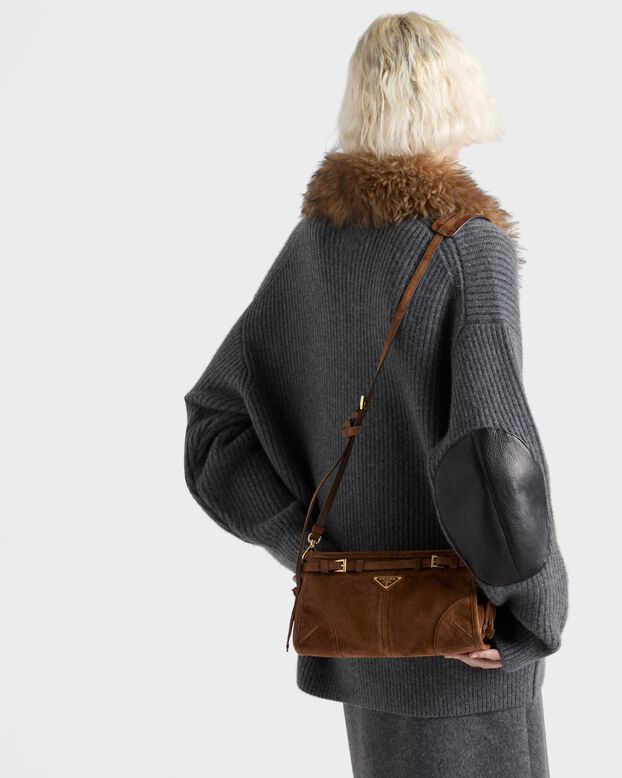 Prada Bonnie small suede shoulder bag, , hi-res