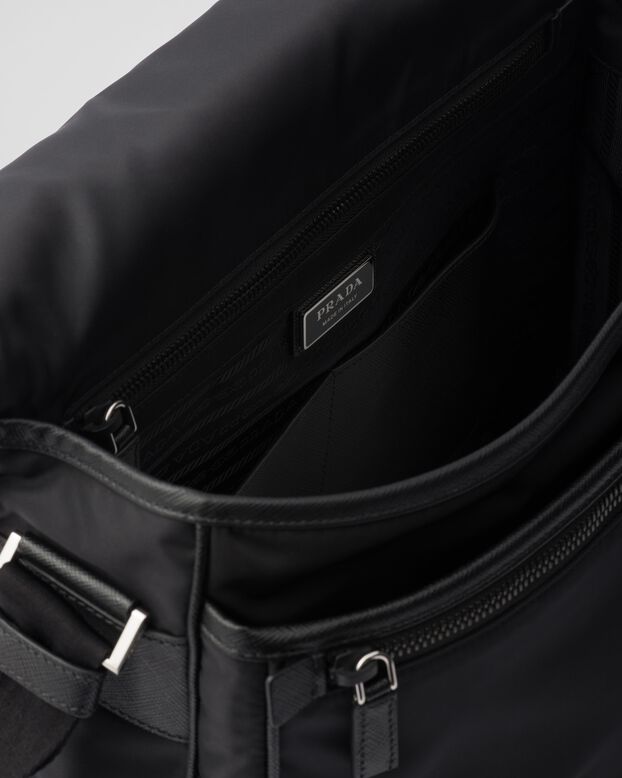 Re-Nylon and Saffiano leather shoulder bag, , hi-res