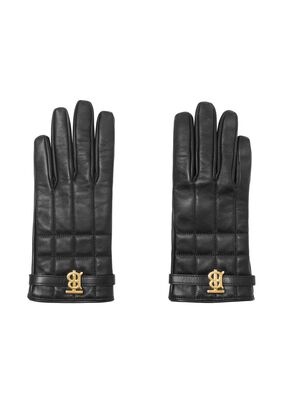 Silk-lined Monogram Motif Quilted Leather Gloves