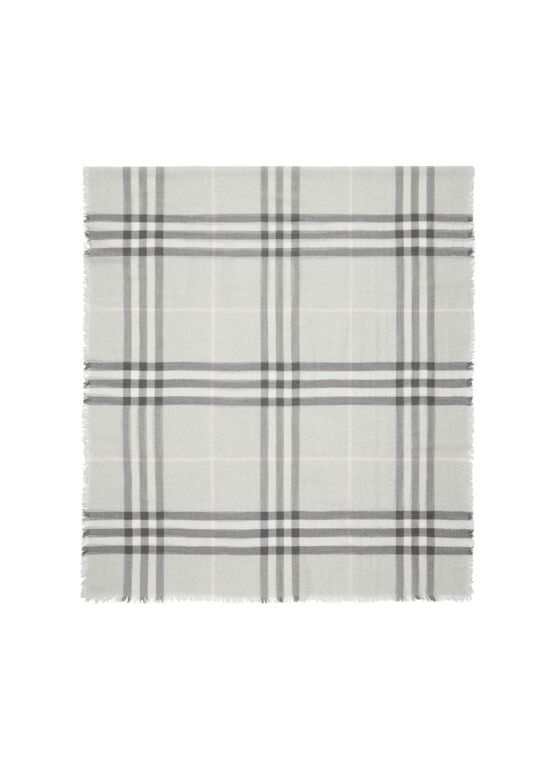 Wide Check Wool Scarf, , hi-res