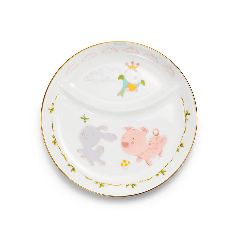 Tiny Tiffany Land Animals Two-section Baby Dish in Bone China, , hi-res