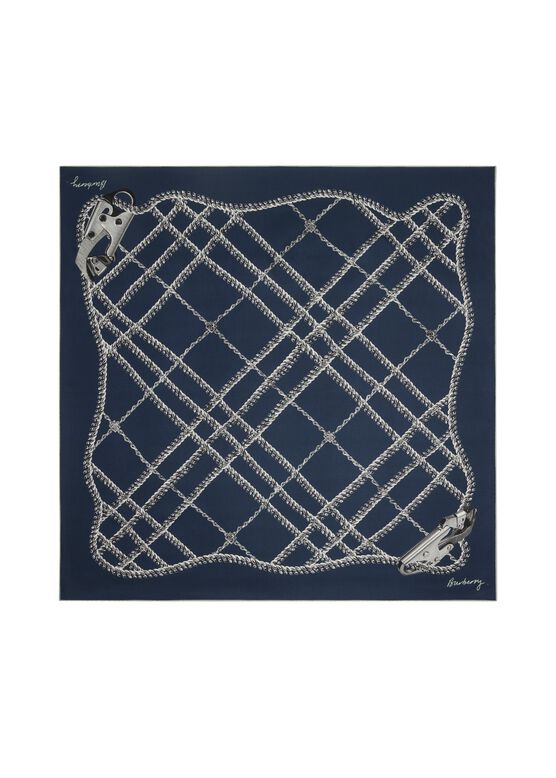 Chain Check Silk Scarf, , hi-res