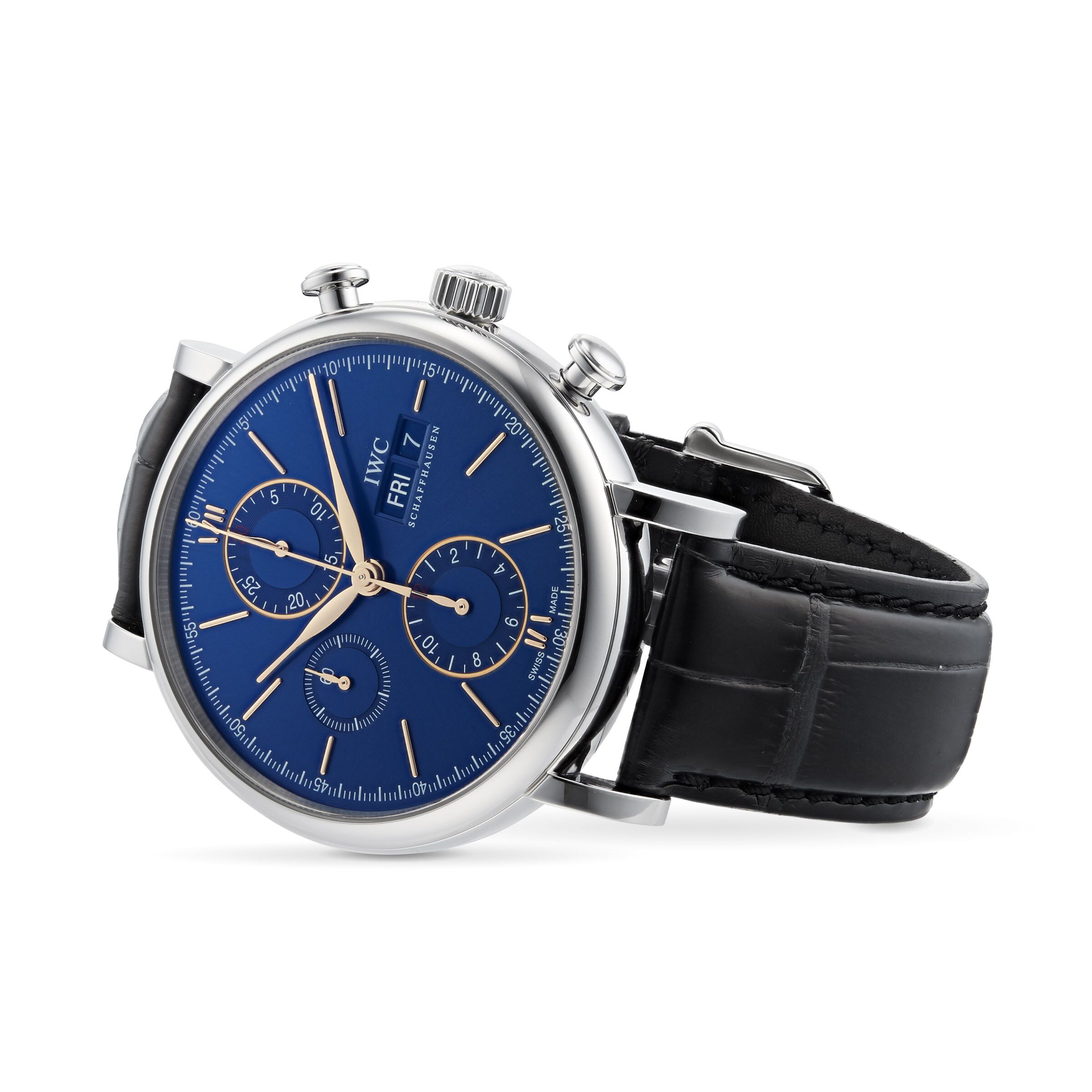 Iwc portofino sale chronograph blue dial