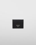 Re-Nylon and Saffiano leather card holder, , hi-res