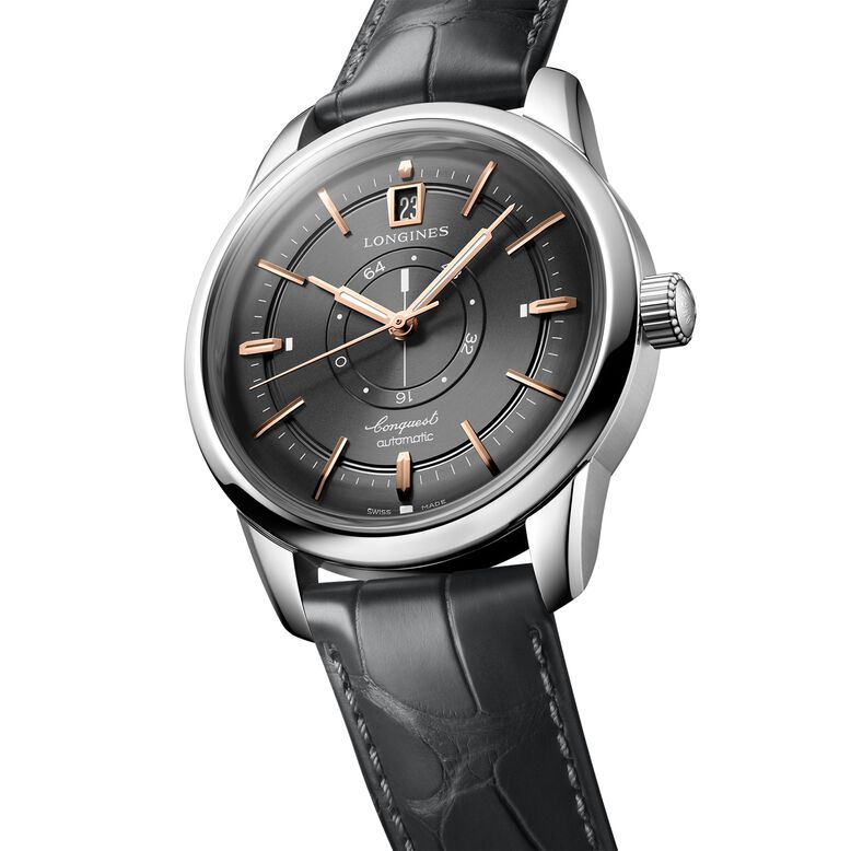 Conquest Heritage Central Power Reserve 38mm Mens Watch Grey, , hi-res