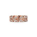 Tiffany Victoria® Vine Band Ring in Rose Gold with Diamonds, 6 mm Wide - Size 6