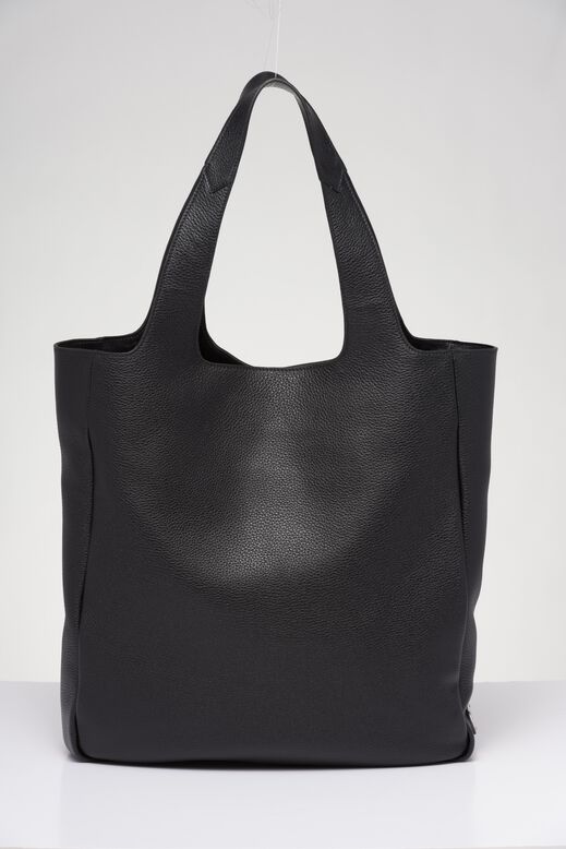 Leather tote, , hi-res
