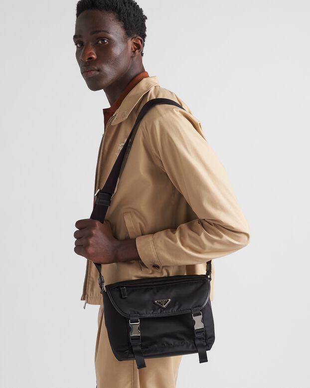 Re-Nylon and Saffiano leather shoulder bag, , hi-res