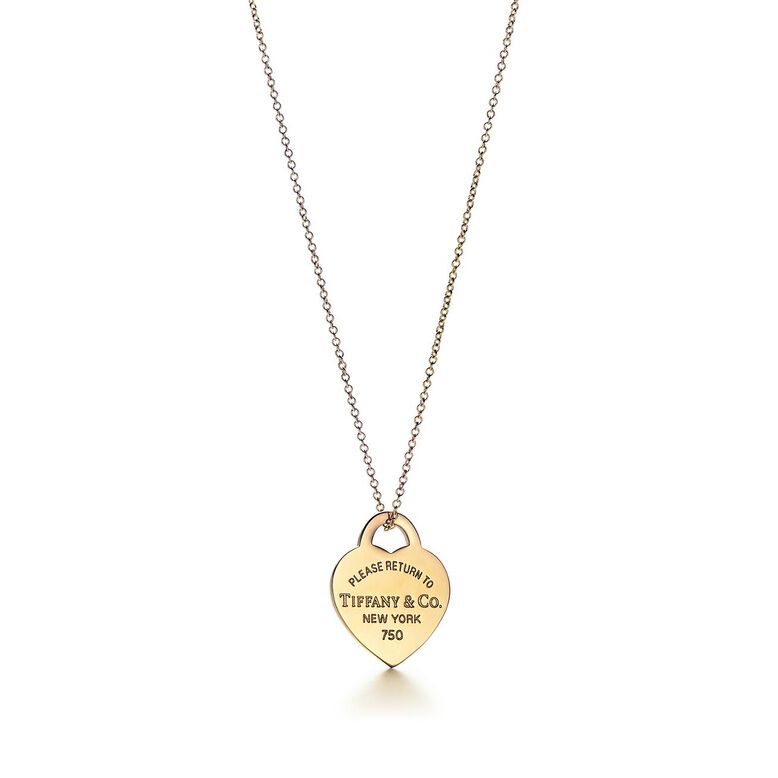Return to Tiffany&trade; Heart Tag Pendant in Yellow Gold - Size 16 in, , hi-res