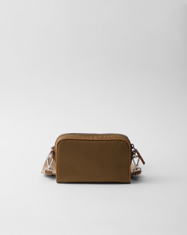 Re-Nylon and leather shoulder bag, , hi-res