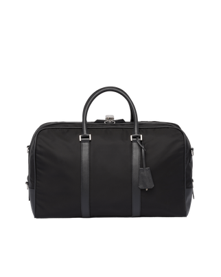Re-Nylon and Saffiano leather duffle bag, , hi-res