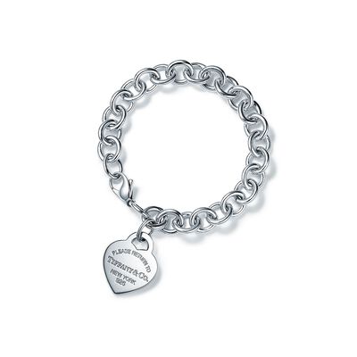 Return to Tiffany™ Heart Tag Charm Bracelet in Silver
