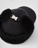 Re-Nylon and shearling hat, , hi-res