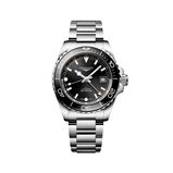 Hydroconquest GMT 41mm Mens Watch Black Stainless Steel, , hi-res