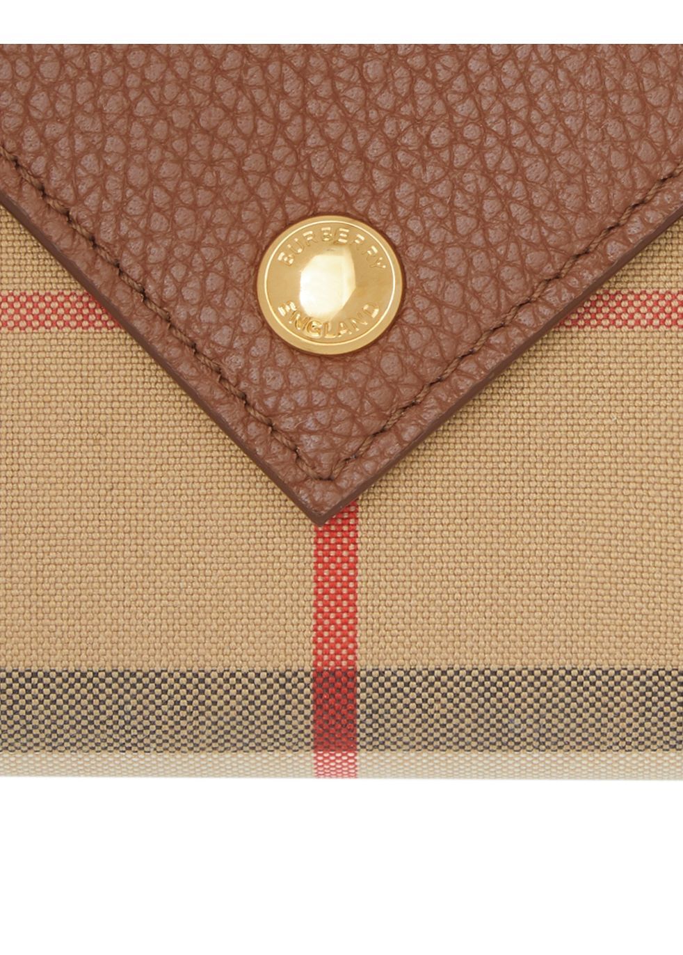 vintage check and grainy leather folding wallet