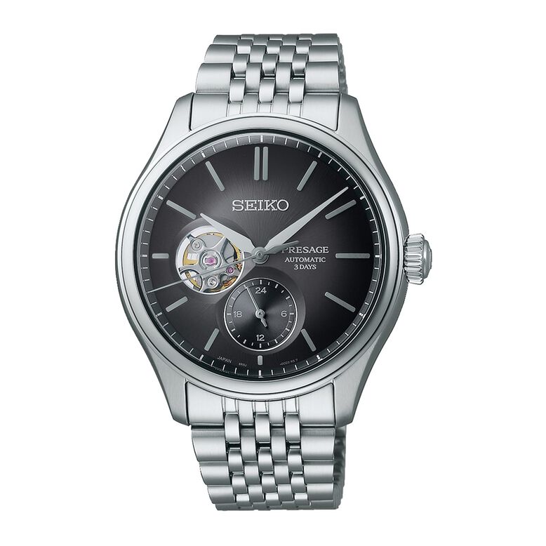 Presage Classic Series 'Sumi-iro' Open Heart 40mm Mens Watch Black, , hi-res