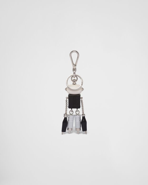 Saffiano leather Robot bag charm, , hi-res