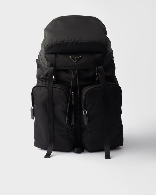 Re-Nylon and Saffiano leather backpack, , hi-res