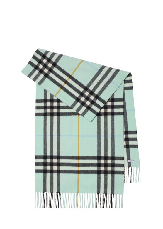 Wide Check Cashmere Scarf, , hi-res