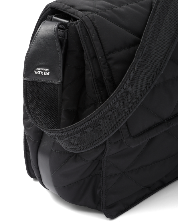 Topstitched Re-Nylon shoulder bag, , hi-res