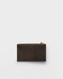 Leather card holder with zipper, , hi-res