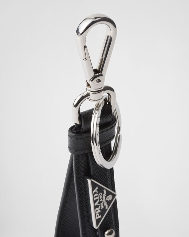 Saffiano leather keychain, , hi-res