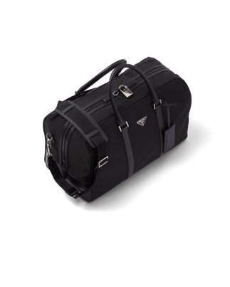 Re-Nylon and Saffiano leather duffel bag, , hi-res