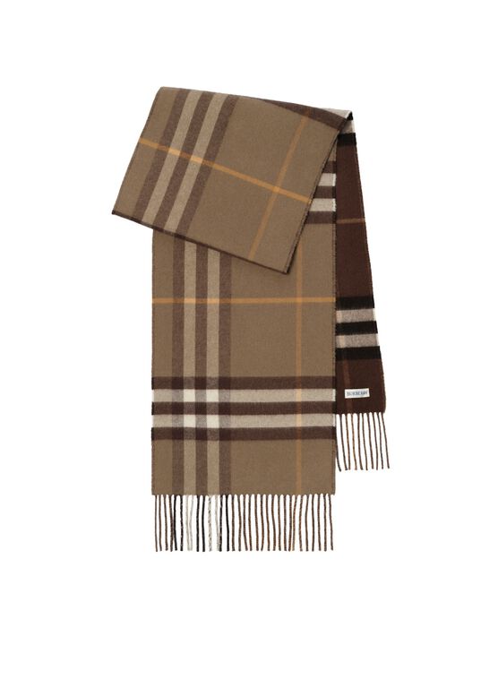 Reversible Check Cashmere Scarf, , hi-res