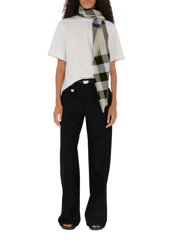 Check Cashmere Silk Scarf, , hi-res