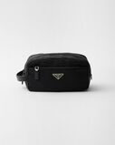 Re-Nylon and Saffiano leather travel pouch, , hi-res