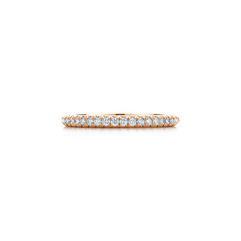 Tiffany Soleste Half Eternity Ring in Rose Gold with Diamonds - Size 5, , hi-res